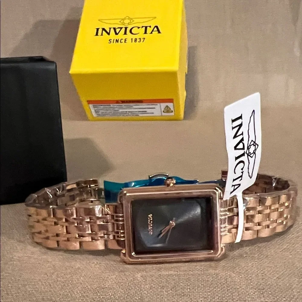 Invicta Wildflower Princess Rose Gold Watch Black Dial NWT
